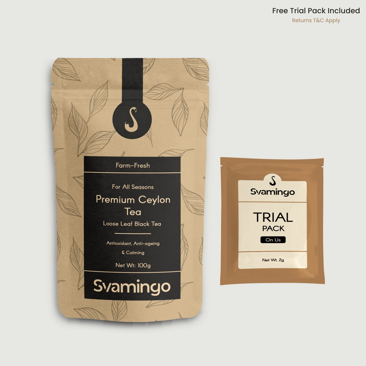 Ceylon black tea pouch with free trial pack