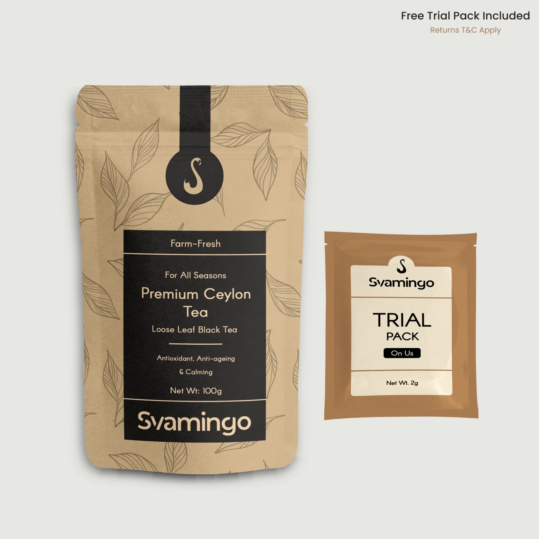 Ceylon black tea pouch with free trial pack
