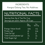 Nutritional facts for Kangra Oolong Tea with ingredients listed
