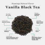 tea attributes of vanilla black tea from svamingo including tea type, origin, tasting notes, caffeine level