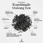 Svamingo Handmade Oolong tea attributes (tea origin, type, tasting notes, grade, caffeine, bitterness, specialty)