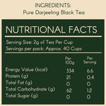 Nutritional facts label for Pure Darjeeling Black Tea from svamingo